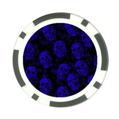 Sparkling Glitter Skulls Blue Poker Chip Card Guard (10 Pack) by ImpressiveMoments