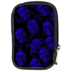 Sparkling Glitter Skulls Blue Compact Camera Cases by ImpressiveMoments