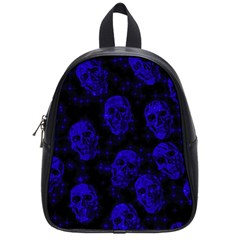 Sparkling Glitter Skulls Blue School Bags (small)  by ImpressiveMoments