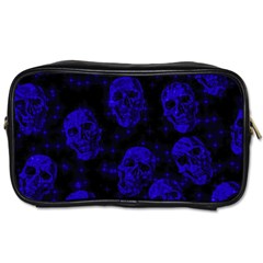 Sparkling Glitter Skulls Blue Toiletries Bags by ImpressiveMoments