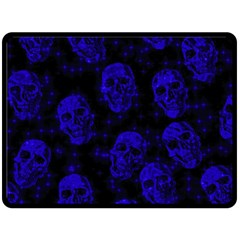 Sparkling Glitter Skulls Blue Fleece Blanket (large)  by ImpressiveMoments