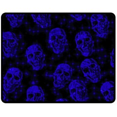 Sparkling Glitter Skulls Blue Fleece Blanket (medium)  by ImpressiveMoments