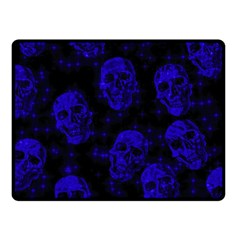 Sparkling Glitter Skulls Blue Fleece Blanket (small) by ImpressiveMoments