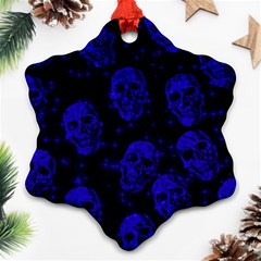 Sparkling Glitter Skulls Blue Ornament (snowflake) by ImpressiveMoments