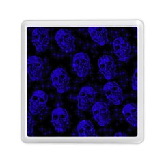 Sparkling Glitter Skulls Blue Memory Card Reader (square)  by ImpressiveMoments