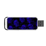 Sparkling Glitter Skulls Blue Portable USB Flash (Two Sides) Front