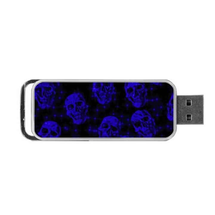 Sparkling Glitter Skulls Blue Portable USB Flash (Two Sides)