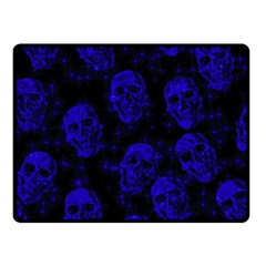 Sparkling Glitter Skulls Blue Double Sided Fleece Blanket (small)  by ImpressiveMoments