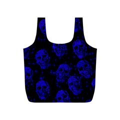 Sparkling Glitter Skulls Blue Full Print Recycle Bags (s)  by ImpressiveMoments