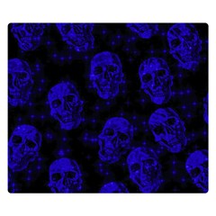 Sparkling Glitter Skulls Blue Double Sided Flano Blanket (small)  by ImpressiveMoments