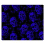 Sparkling Glitter Skulls Blue Double Sided Flano Blanket (Small)  50 x40  Blanket Front