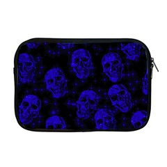 Sparkling Glitter Skulls Blue Apple Macbook Pro 17  Zipper Case by ImpressiveMoments