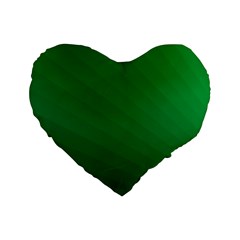 Green Beach Fractal Backdrop Background Standard 16  Premium Heart Shape Cushions by Simbadda