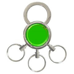 Green Circle Fractal Frame 3-ring Key Chains by Simbadda