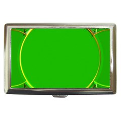 Green Circle Fractal Frame Cigarette Money Cases by Simbadda