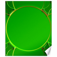 Green Circle Fractal Frame Canvas 8  X 10  by Simbadda