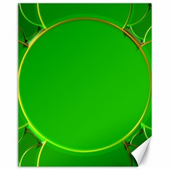 Green Circle Fractal Frame Canvas 16  X 20   by Simbadda