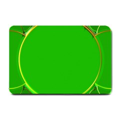 Green Circle Fractal Frame Small Doormat  by Simbadda