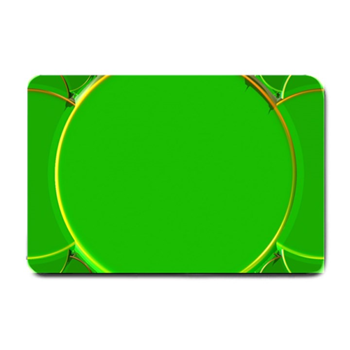 Green Circle Fractal Frame Small Doormat 