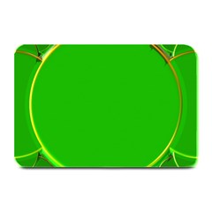 Green Circle Fractal Frame Plate Mats by Simbadda