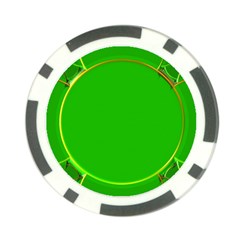 Green Circle Fractal Frame Poker Chip Card Guard by Simbadda