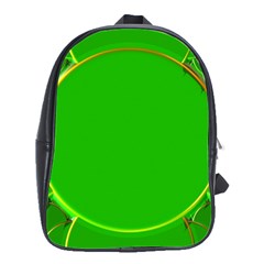 Green Circle Fractal Frame School Bags(large)  by Simbadda