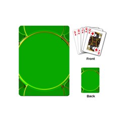 Green Circle Fractal Frame Playing Cards (mini)  by Simbadda