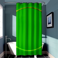 Green Circle Fractal Frame Shower Curtain 36  X 72  (stall)  by Simbadda