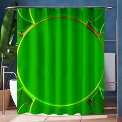 Green Circle Fractal Frame Shower Curtain 60  X 72  (medium)  by Simbadda