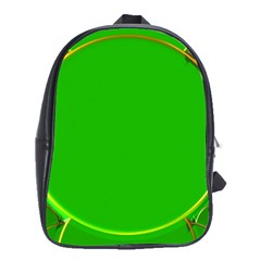 Green Circle Fractal Frame School Bags (xl)  by Simbadda