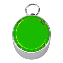 Green Circle Fractal Frame Mini Silver Compasses by Simbadda