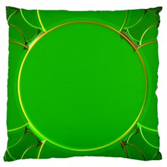 Green Circle Fractal Frame Standard Flano Cushion Case (one Side) by Simbadda