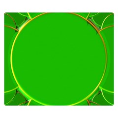 Green Circle Fractal Frame Double Sided Flano Blanket (small)  by Simbadda