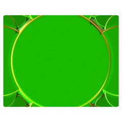 Green Circle Fractal Frame Double Sided Flano Blanket (medium)  by Simbadda