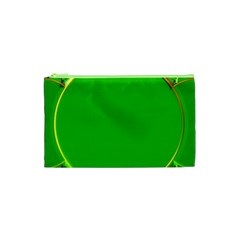 Green Circle Fractal Frame Cosmetic Bag (xs) by Simbadda