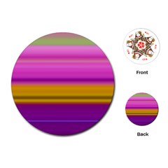 Stripes Colorful Background Colorful Pink Red Purple Green Yellow Striped Wallpaper Playing Cards (round)  by Simbadda