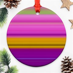 Stripes Colorful Background Colorful Pink Red Purple Green Yellow Striped Wallpaper Round Ornament (two Sides) by Simbadda