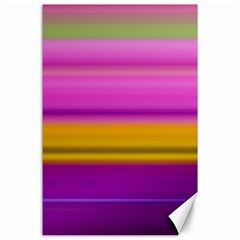 Stripes Colorful Background Colorful Pink Red Purple Green Yellow Striped Wallpaper Canvas 24  X 36  by Simbadda