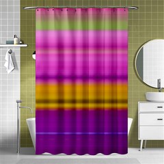 Stripes Colorful Background Colorful Pink Red Purple Green Yellow Striped Wallpaper Shower Curtain 48  X 72  (small)  by Simbadda