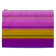 Stripes Colorful Background Colorful Pink Red Purple Green Yellow Striped Wallpaper Cosmetic Bag (xxl)  by Simbadda