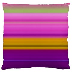 Stripes Colorful Background Colorful Pink Red Purple Green Yellow Striped Wallpaper Large Flano Cushion Case (two Sides) by Simbadda