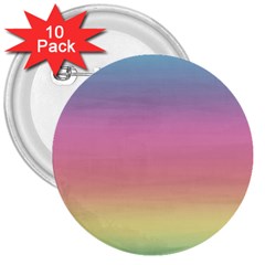 Watercolor Paper Rainbow Colors 3  Buttons (10 Pack)  by Simbadda