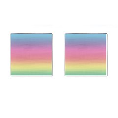 Watercolor Paper Rainbow Colors Cufflinks (square) by Simbadda