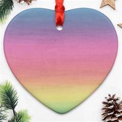 Watercolor Paper Rainbow Colors Heart Ornament (two Sides) by Simbadda