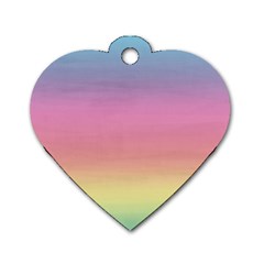 Watercolor Paper Rainbow Colors Dog Tag Heart (one Side) by Simbadda