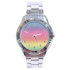 Watercolor Paper Rainbow Colors Stainless Steel Analogue Watch by Simbadda