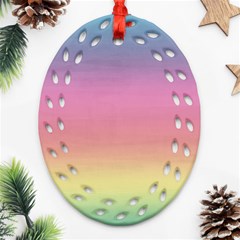 Watercolor Paper Rainbow Colors Ornament (oval Filigree) by Simbadda