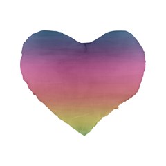 Watercolor Paper Rainbow Colors Standard 16  Premium Heart Shape Cushions by Simbadda