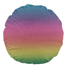 Watercolor Paper Rainbow Colors Large 18  Premium Flano Round Cushions by Simbadda