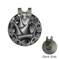 Grey Fractal Background With Chains Hat Clips With Golf Markers by Simbadda